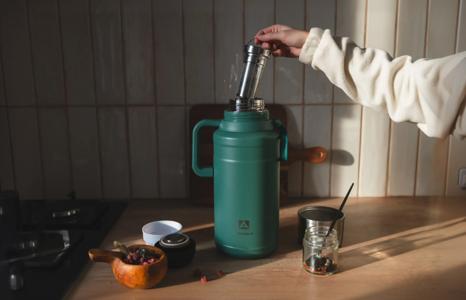 Термос большого объема с ситом