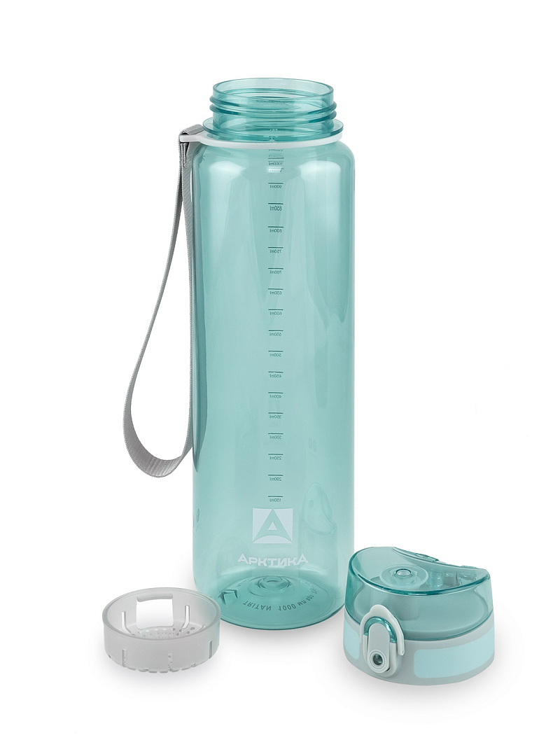 Тритановая бутылка 1л серии 720 глянцевая голубая с ситечком - 7