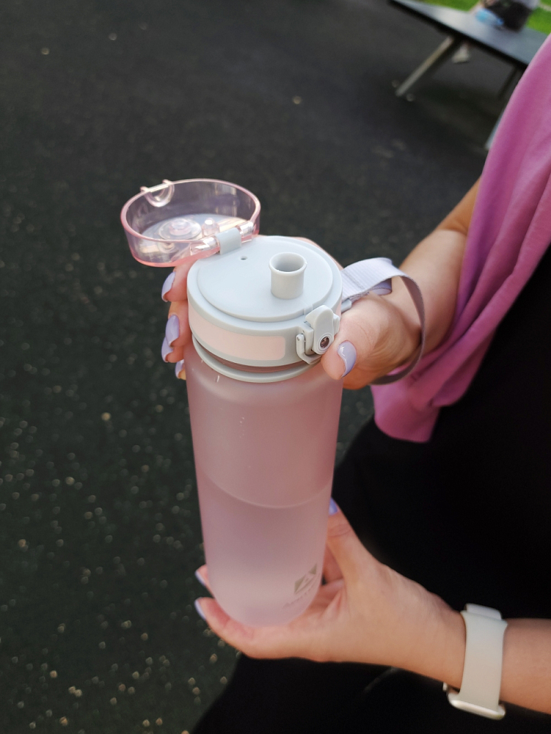 Тритановая бутылка 1л серии 720 матовая розовая с ситечком - 9