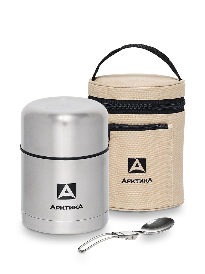 Термос 0.5л серии 301 для еды стальной с широким горлом и чехлом - 1