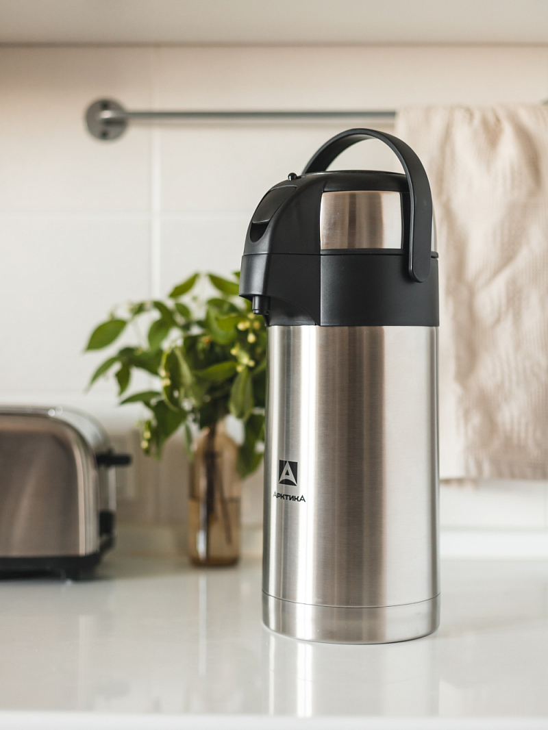 Термос 2.5л серии 501 стальной с помпой - 2