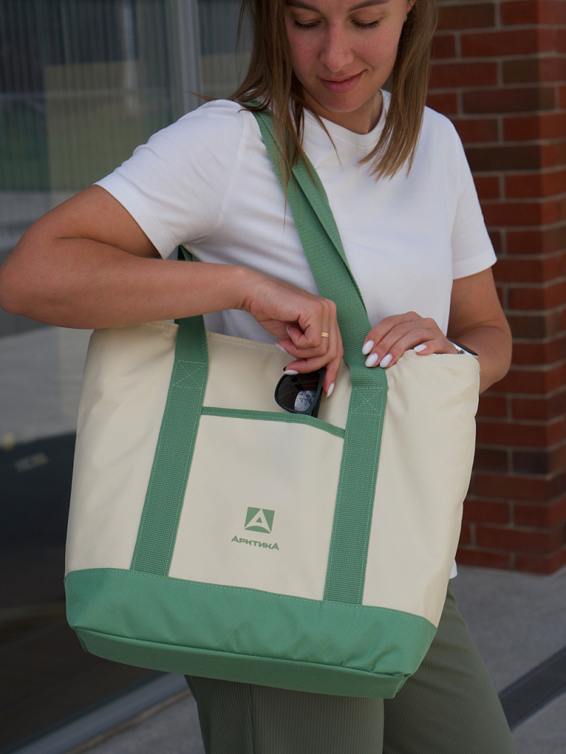 Термосумка-шоппер 17.5л серии 3400 зелёная - 4