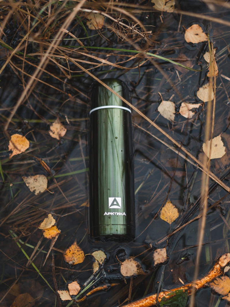 Термос 0.75л серии 102 болотный с узким горлом - 2