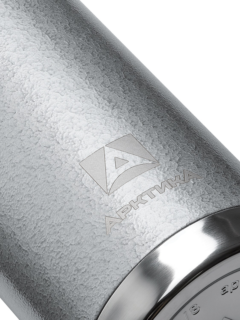 Термос 0.75л серии 106 серебряный с узким горлом и молотковой эмалью - 5