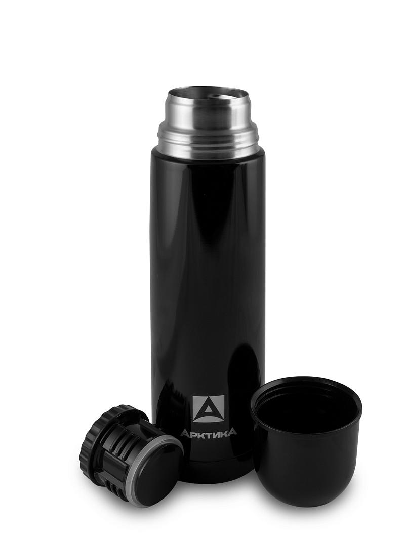 Термос 0.75л серии 102 чёрный глянцевый с узким горлом - 3