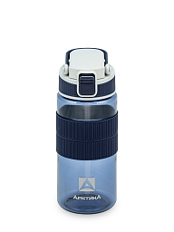 Синяя тритановая бутылка 722 с манжетом и питьевой трубочкой на 0.55л