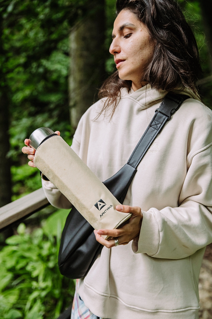 Термос 0.5л серии 101 стальной с узким горлом в чехле - 6