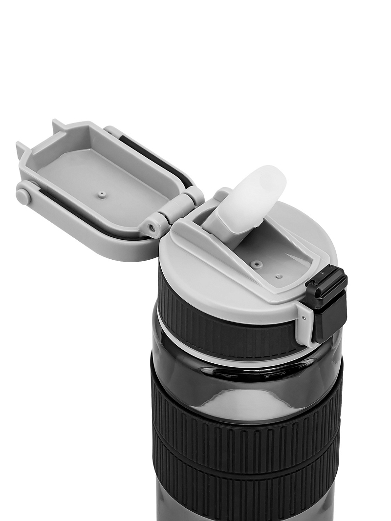 Тритановая бутылка 0.55л серии 722 чёрная с манжетом и питьевой трубочкой - 6