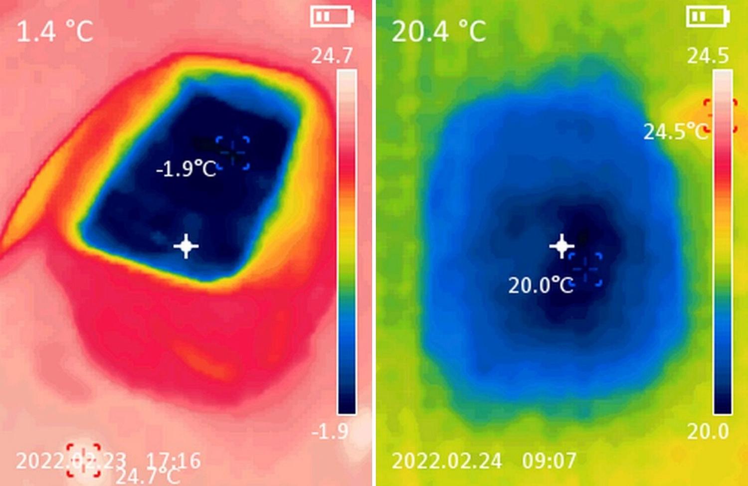 Во время теста температура фиксировалась не только термометром, но и тепловизором снаружи и внутри.