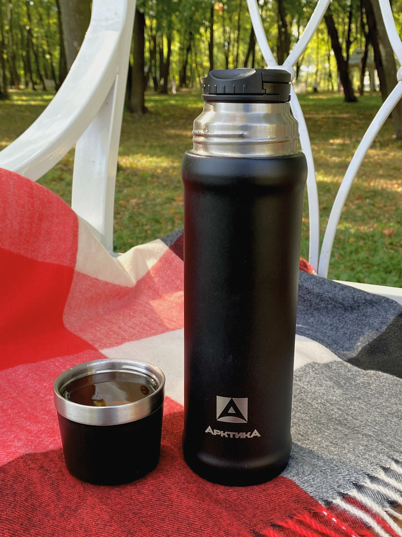 Термос 0.6л серии 111 чёрный с питьевой системой - 7