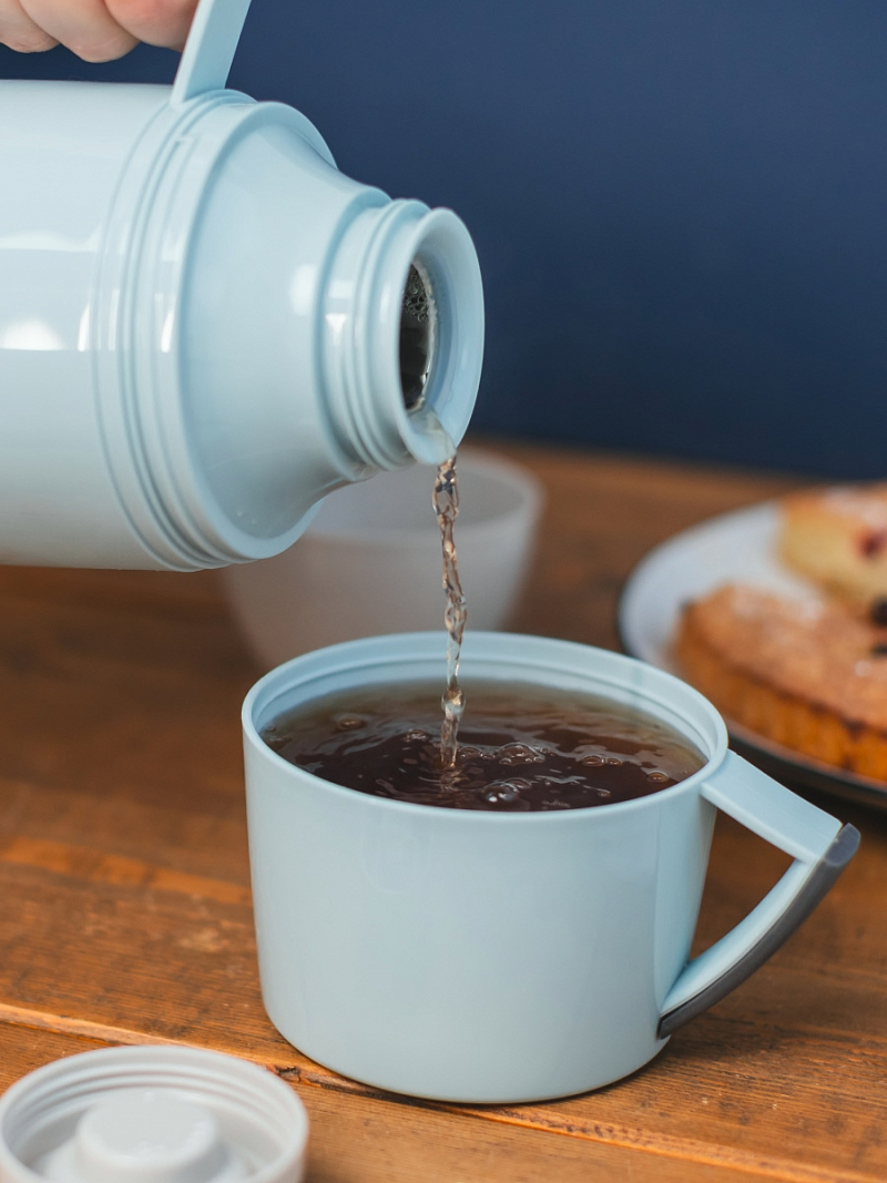 Термос 1.7л серии 1010 голубой стеклянный - 14