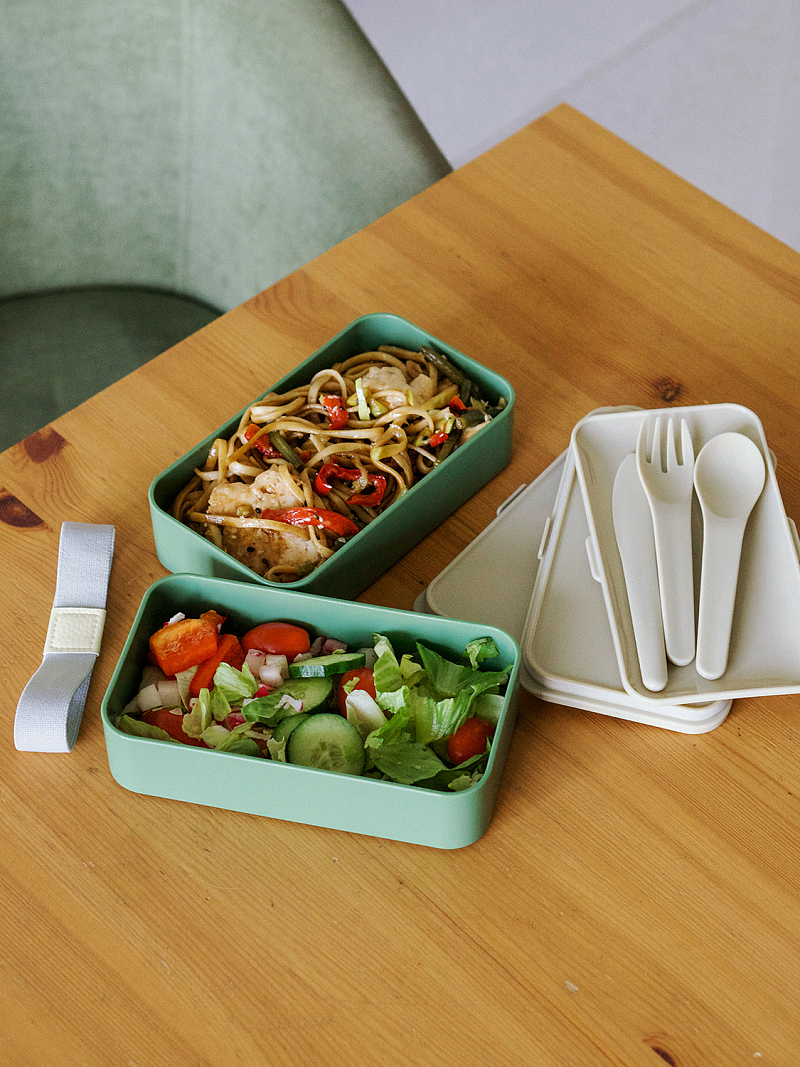 Ланч-бокс 1.2л серии 032 зелёный с двумя контейнерами - 2