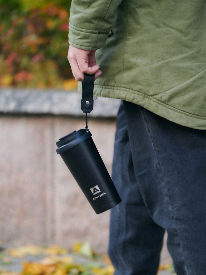 Термокружка 0.5л серии 714 чёрная с двойной питьевой системой - 6