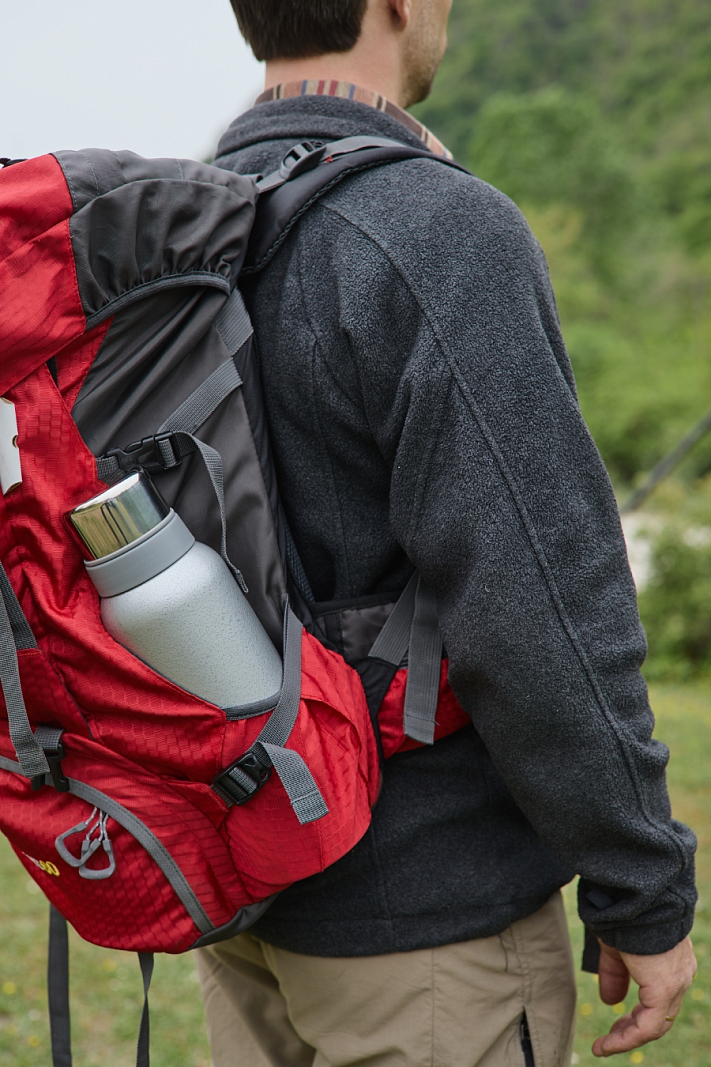 Термос 1.2л серии 106 серебряный с узким горлом и молотковой эмалью - 6