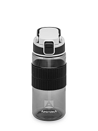 Черная тритановая бутылка 722 с манжетом и питьевой трубочкой на 0.55л