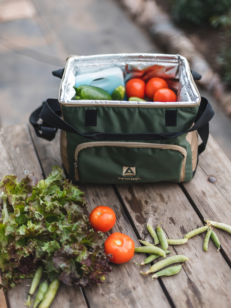 Термосумка-холодильник 10л серии 3001 зелёная с люком - 2