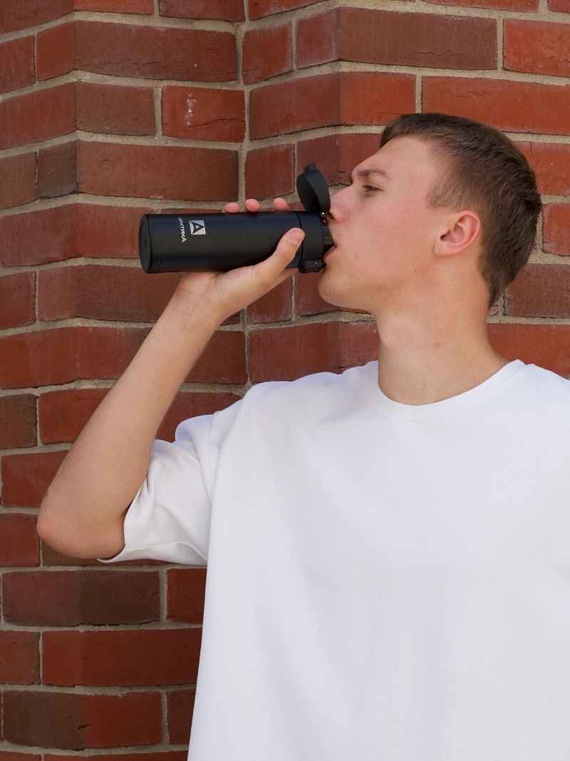 Термокружка 0.42л серии 701 чёрная с закрытой питьевой системой - 10