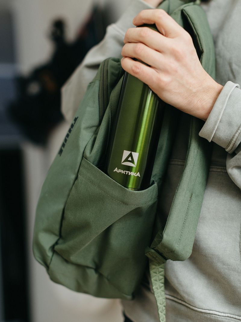 Термос 0.5л серии 102 болотный с узким горлом - 4