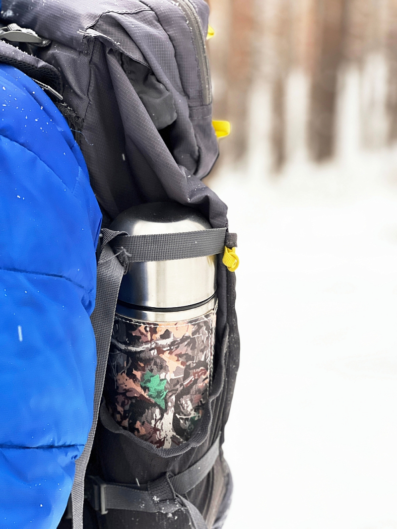 Термос 1л серии 108 с оплёткой из экокожи цвета хаки - 6