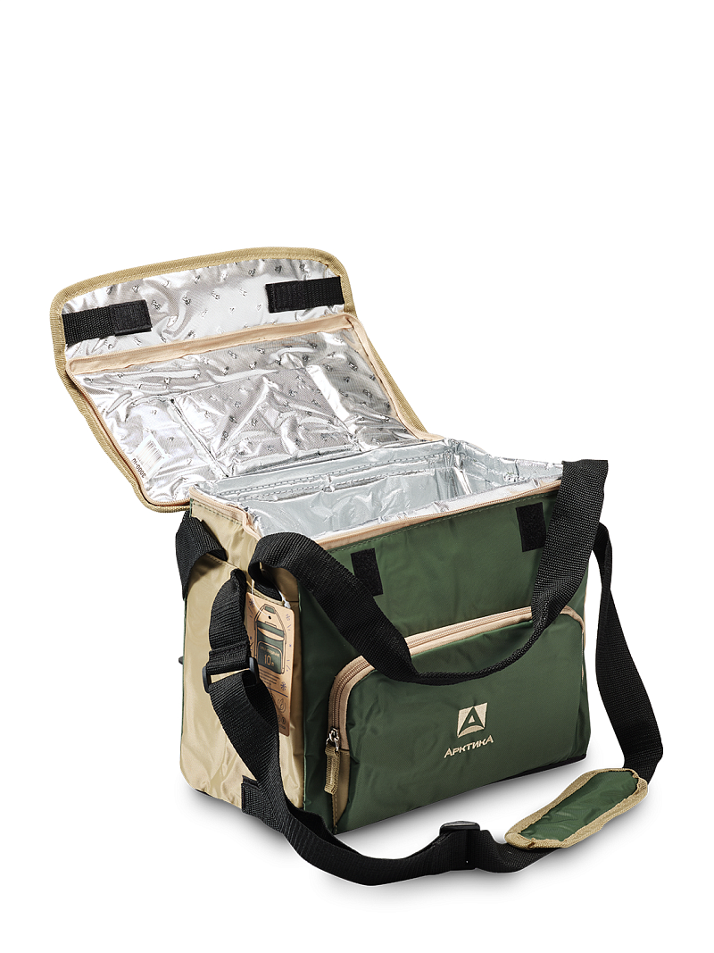 Термосумка-холодильник 10л серии 3001 зелёная с люком - 3