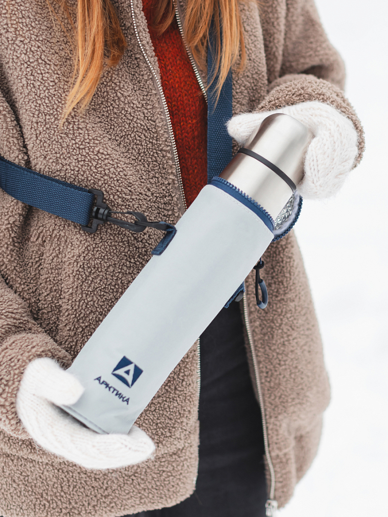 Серый термочехол для питьевого термоса на 0.5л - 6