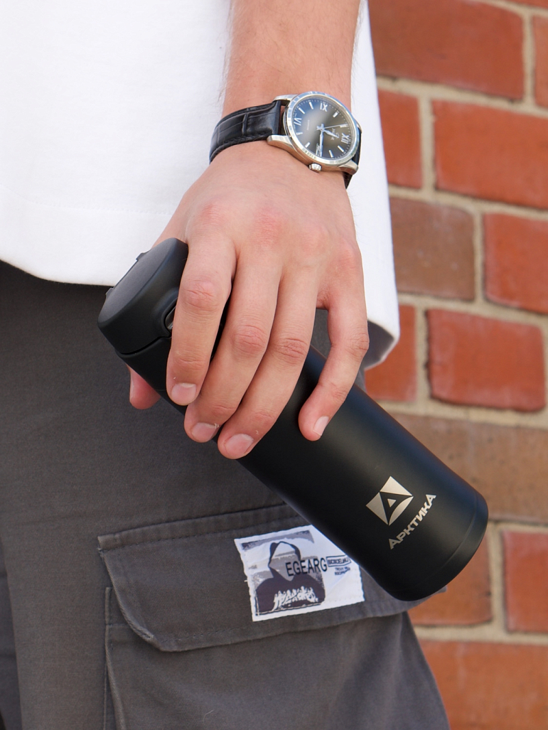 Термокружка 0.42л серии 701 чёрная с закрытой питьевой системой - 5