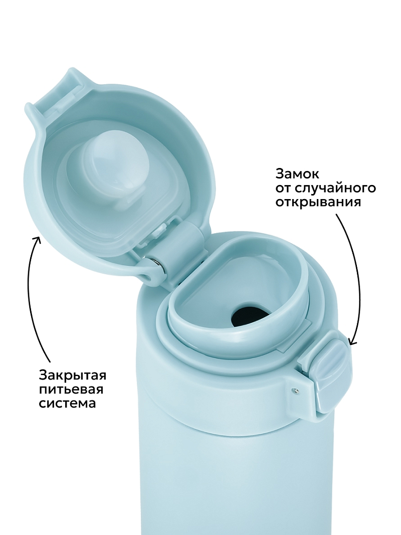 Термокружка 0.42л серии 701 голубая с ситечком - 5
