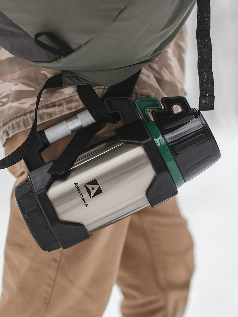 Термос 1.5л серии 110 «ТАЙГА» стальной с двумя чашками - 2