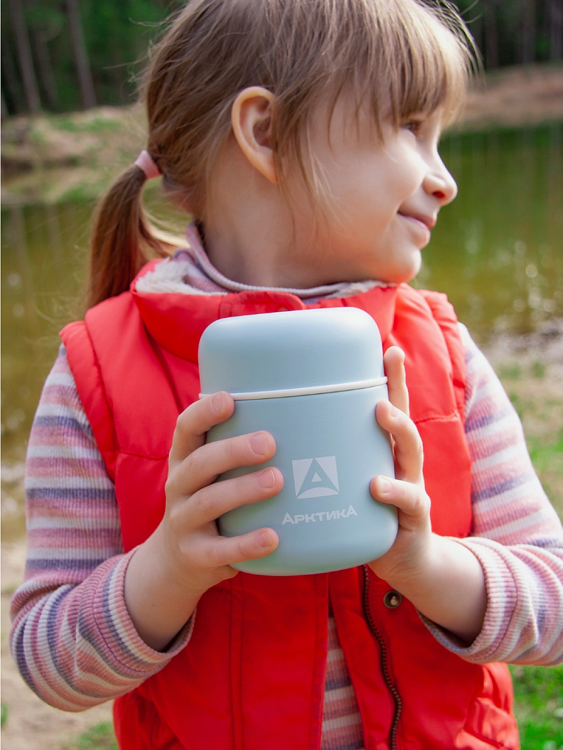 Термос 0.28л серии 411 для еды голубой компактный - 2