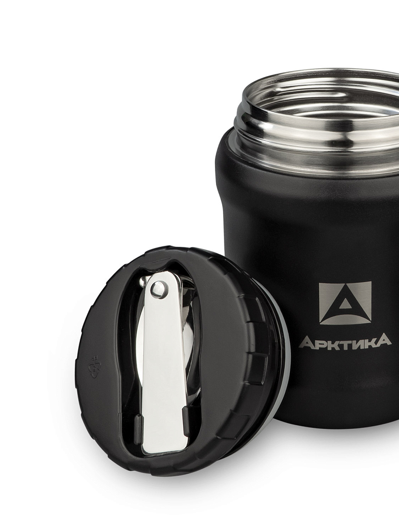 Термос 0.5л серии 311 для еды чёрный компактный - 5