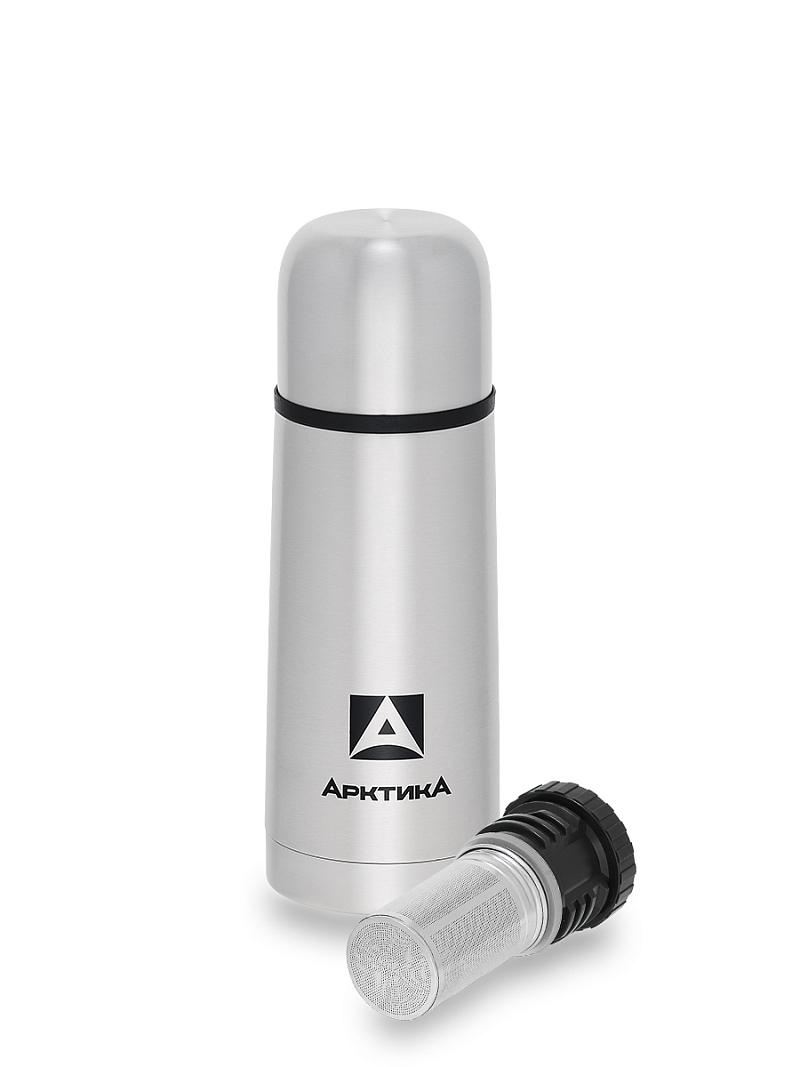 Термос 0.35л серии 101 стальной с узким горлом и пробкой с ситом - 1