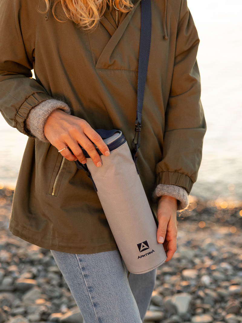 Серый термочехол для питьевого термоса на 1л - 2