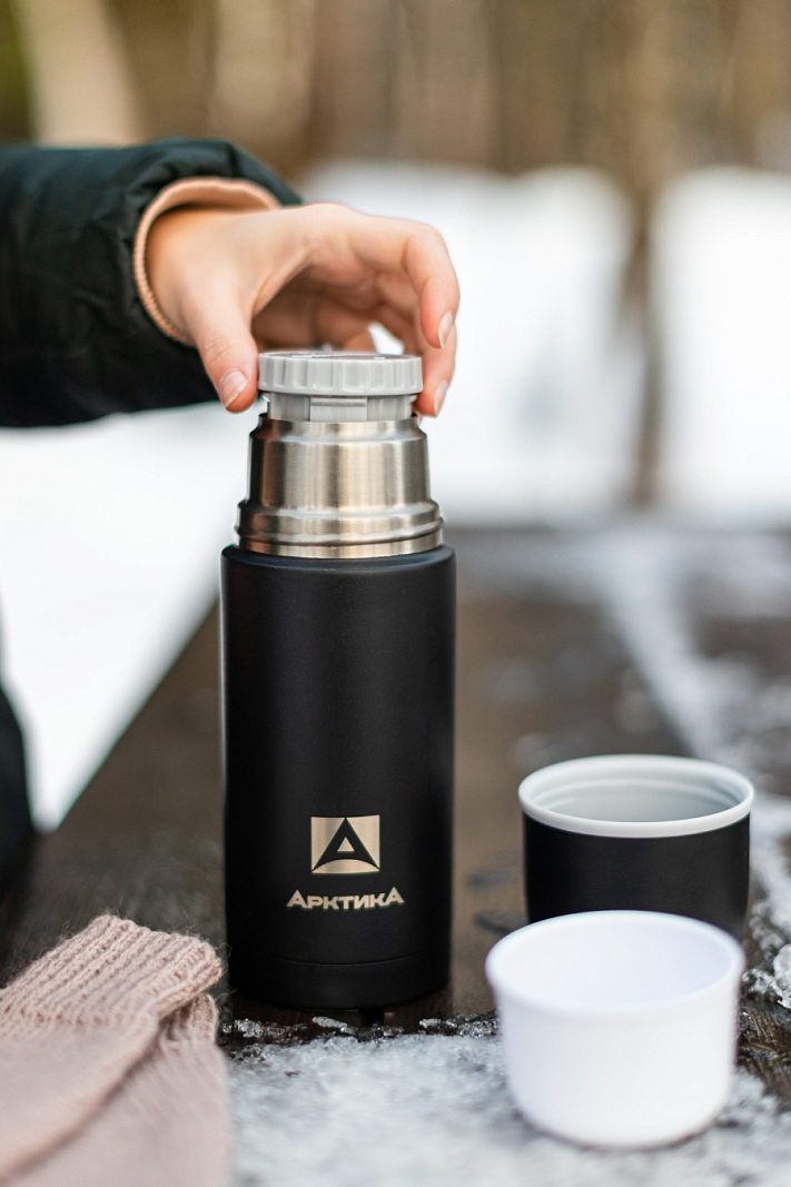 Термос 0.5л серии 105 чёрный с узким горлом - 4