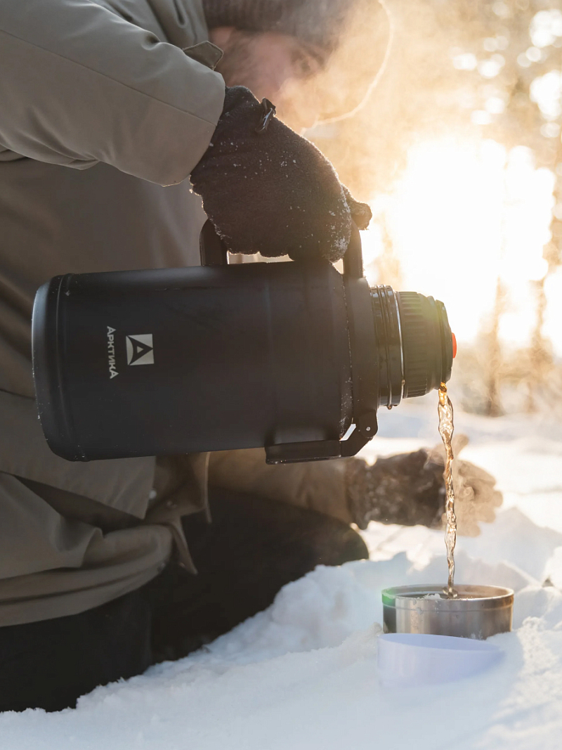 Термос 3л серии 206 чёрный с ситечком - 2