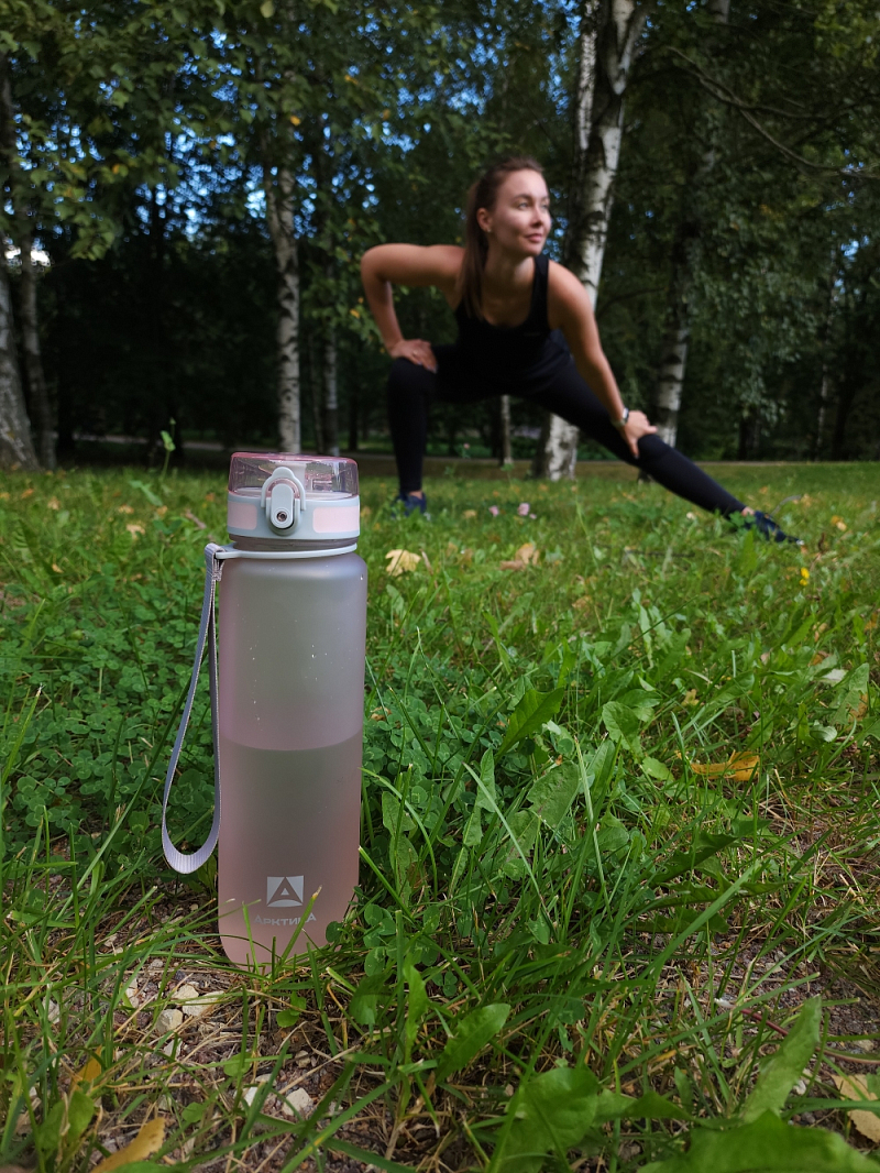 Тритановая бутылка 1л серии 720 матовая розовая с ситечком - 3