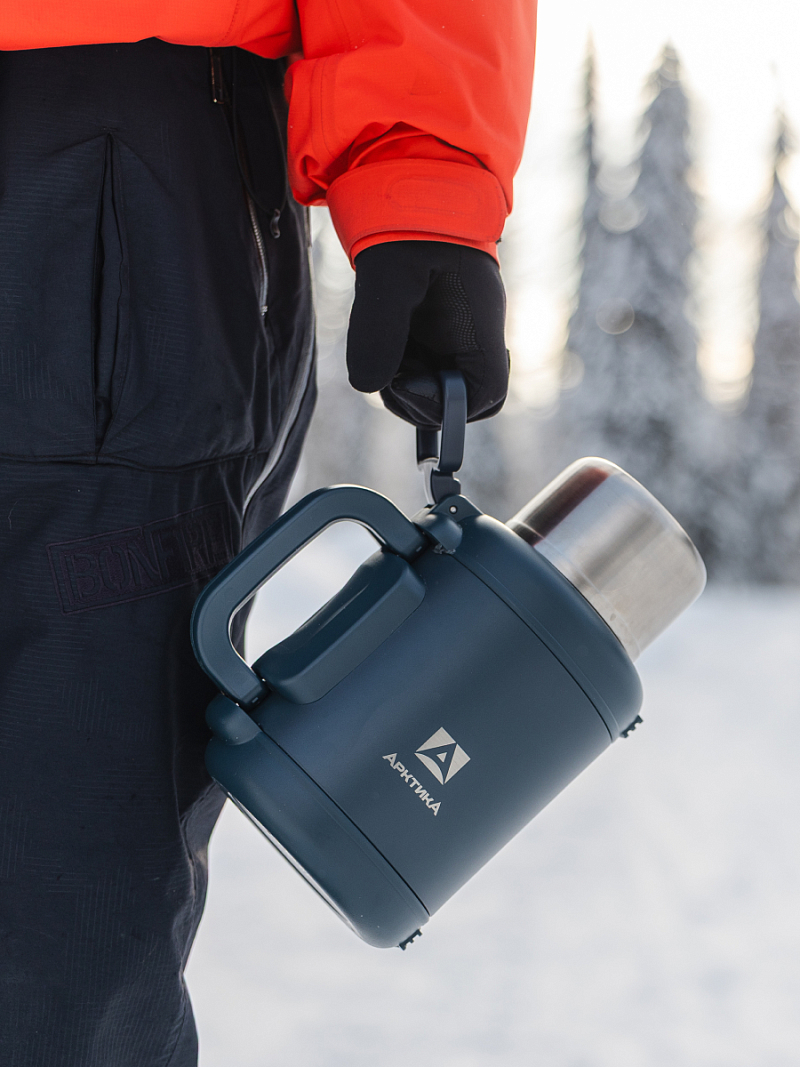 Термос 1.9л серии 204 «Индиго» со складной ручкой и ситом - 2