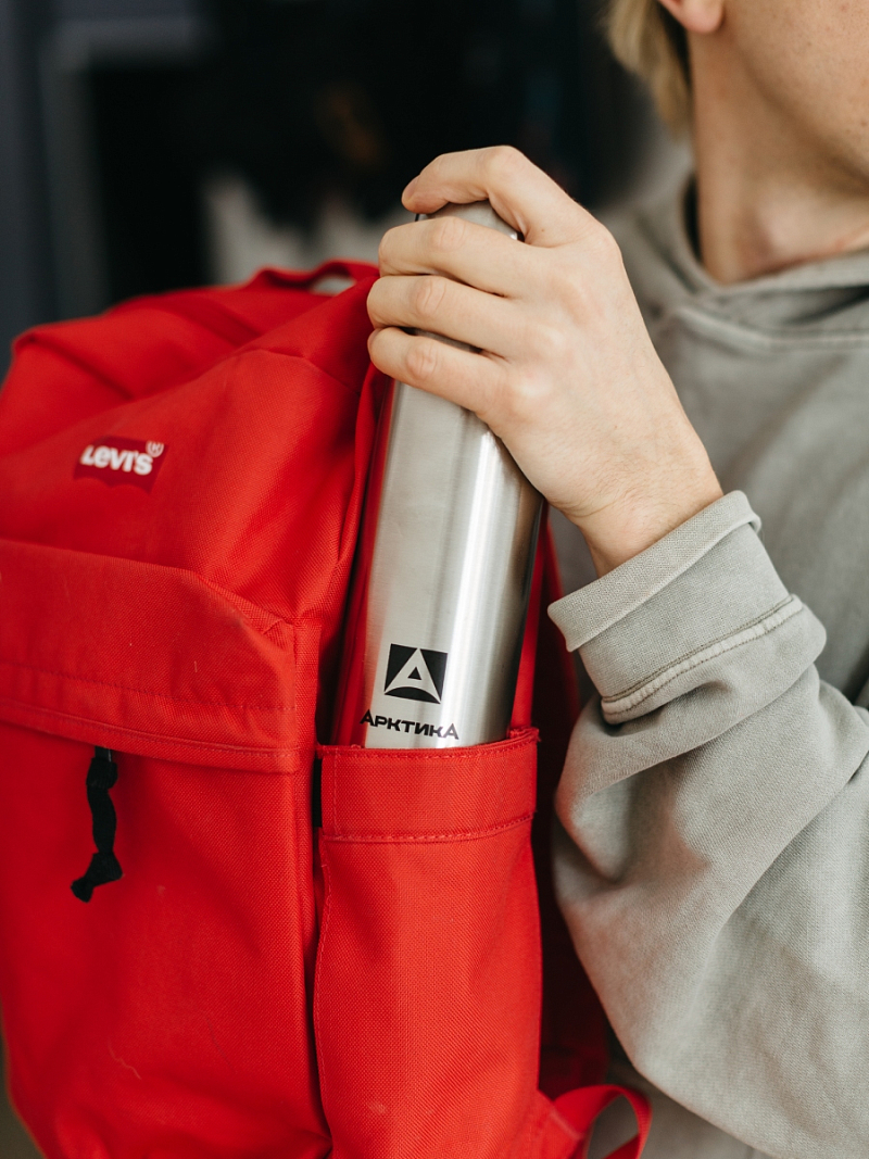 Термос 0.75л серии 101 стальной с узким горлом и пробкой с ситом - 5