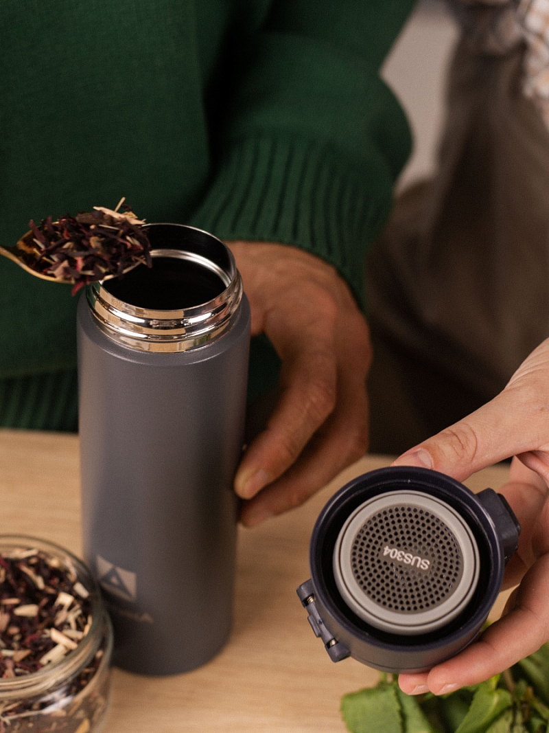 Термокружка 0.47л серии 703 «Графит» с ситечком (уценка) - 6