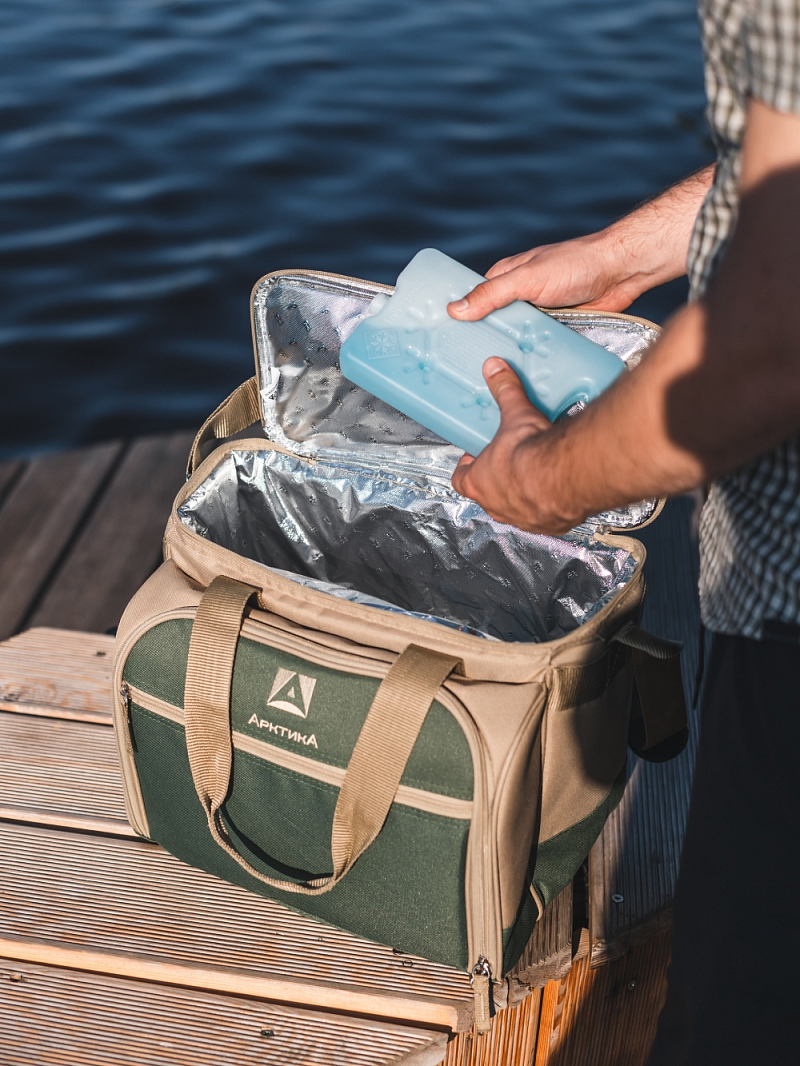 Сумка-холодильник серии 4100 зелёная с набором посуды на 4 человека - 5