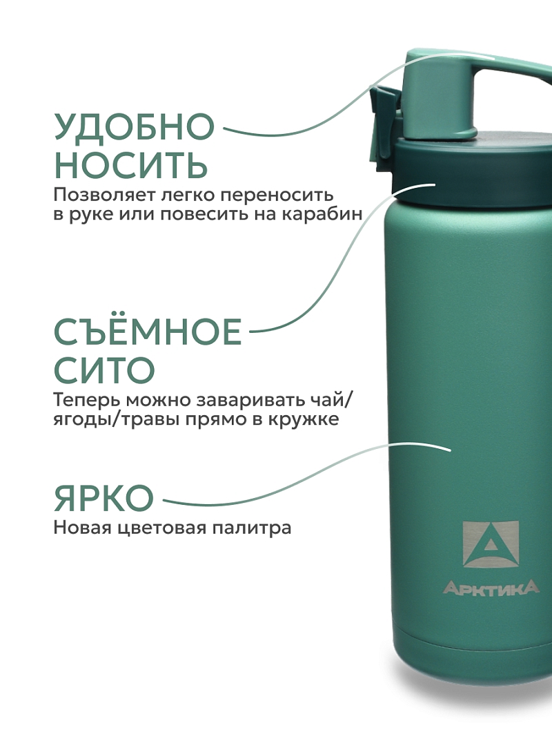 Термокружка 0.5л серии 702 «Сититерм» «Хвоя» с ситечком - 3