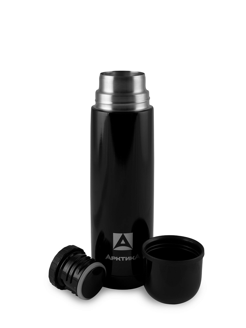 Термос 0.5л серии 102 чёрный глянцевый с узким горлом - 3