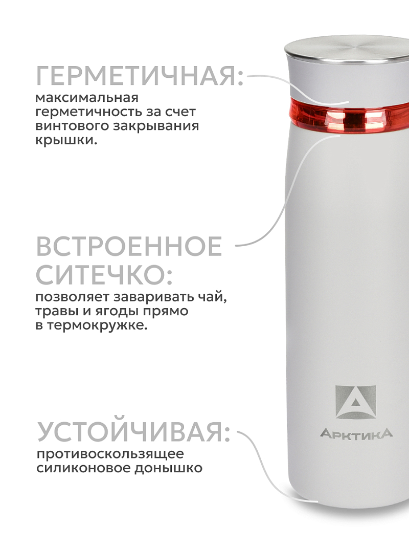 Термокружка 0.42л серии 715 «Арктика» с ситечком - 3