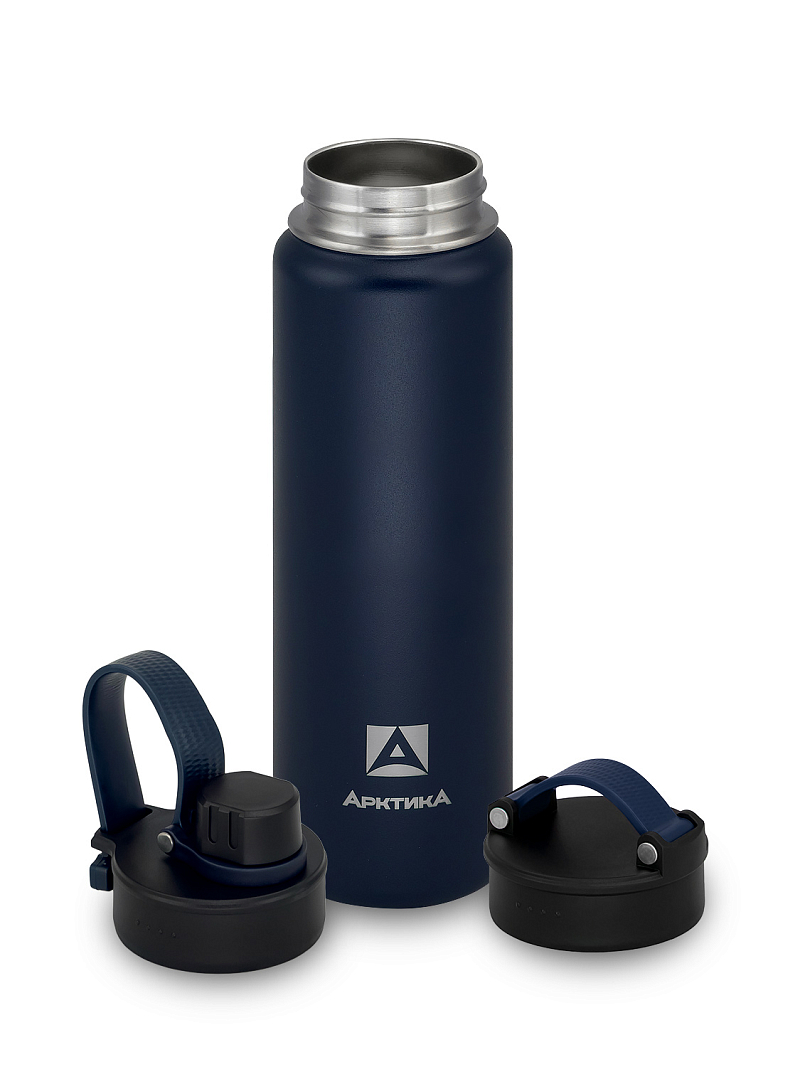 Термокружка 0.7л серии 708 синяя со спортивной крышкой - 3