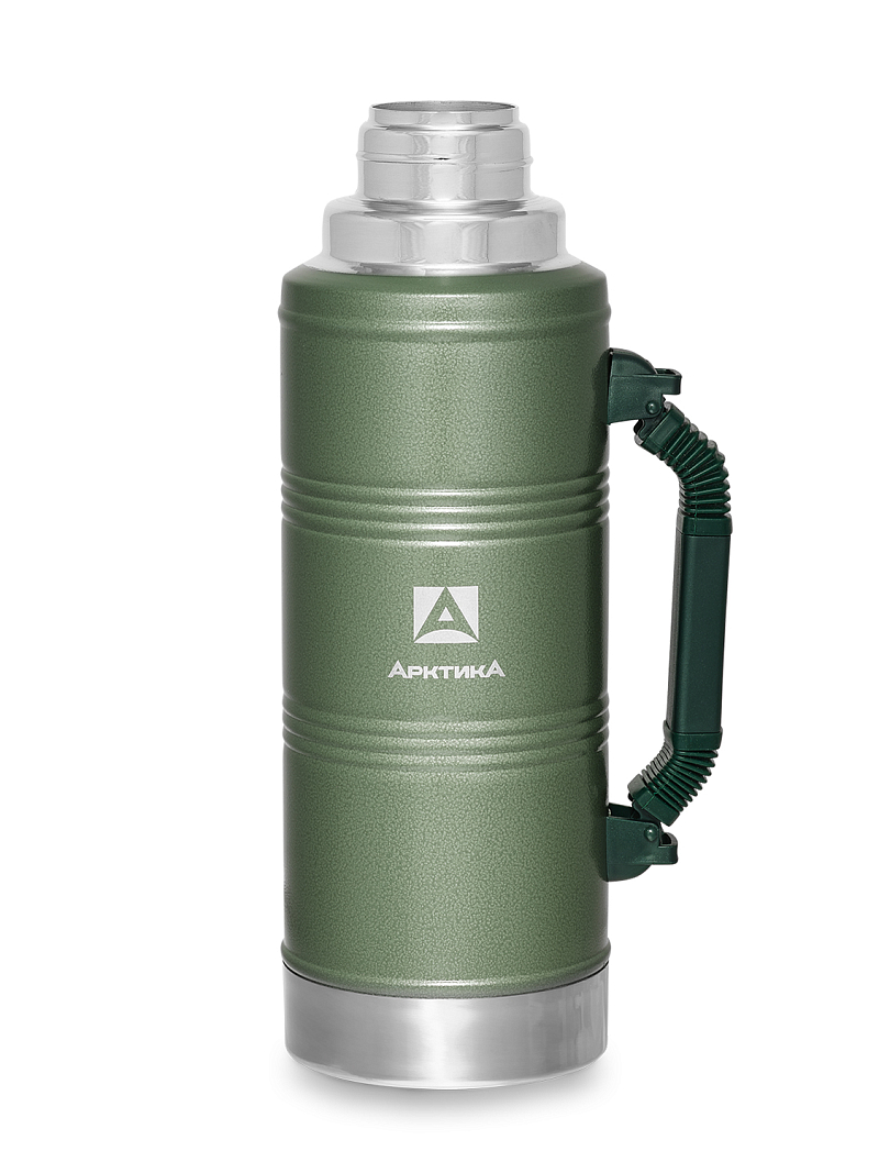 Термос 2.2л серии 106P «УАЗИК» зелёный с ручкой - 5