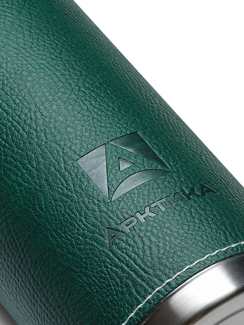 Термос 0.7л серии 108 с зелёной оплёткой из экокожи - 5