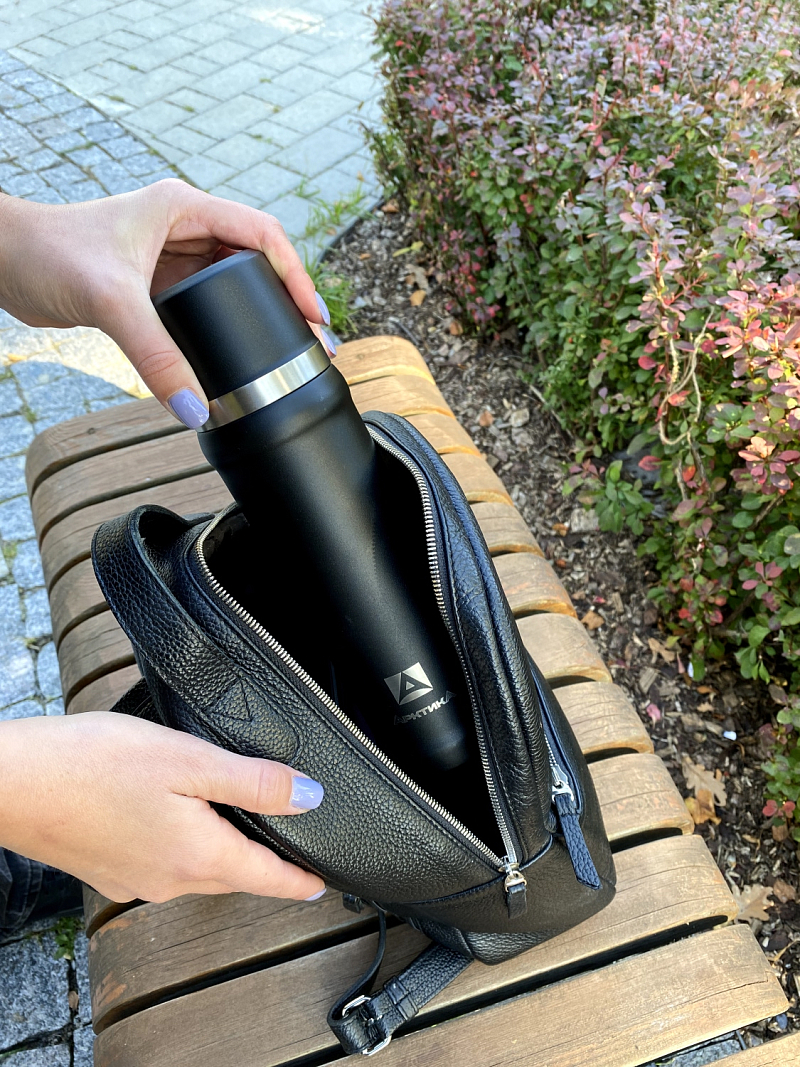 Термос 0.6л серии 111 чёрный с питьевой системой - 8