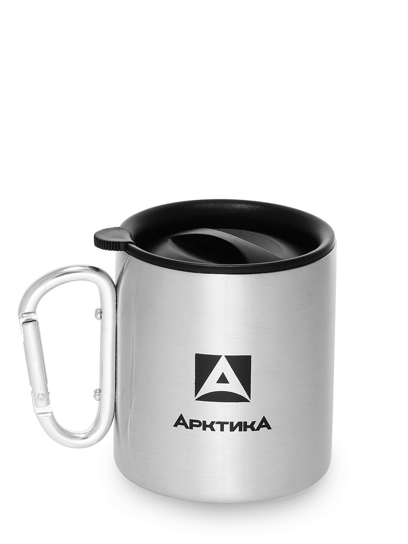 Термокружка 0.4л серии 801 стальная с ручкой-карабином  - 1