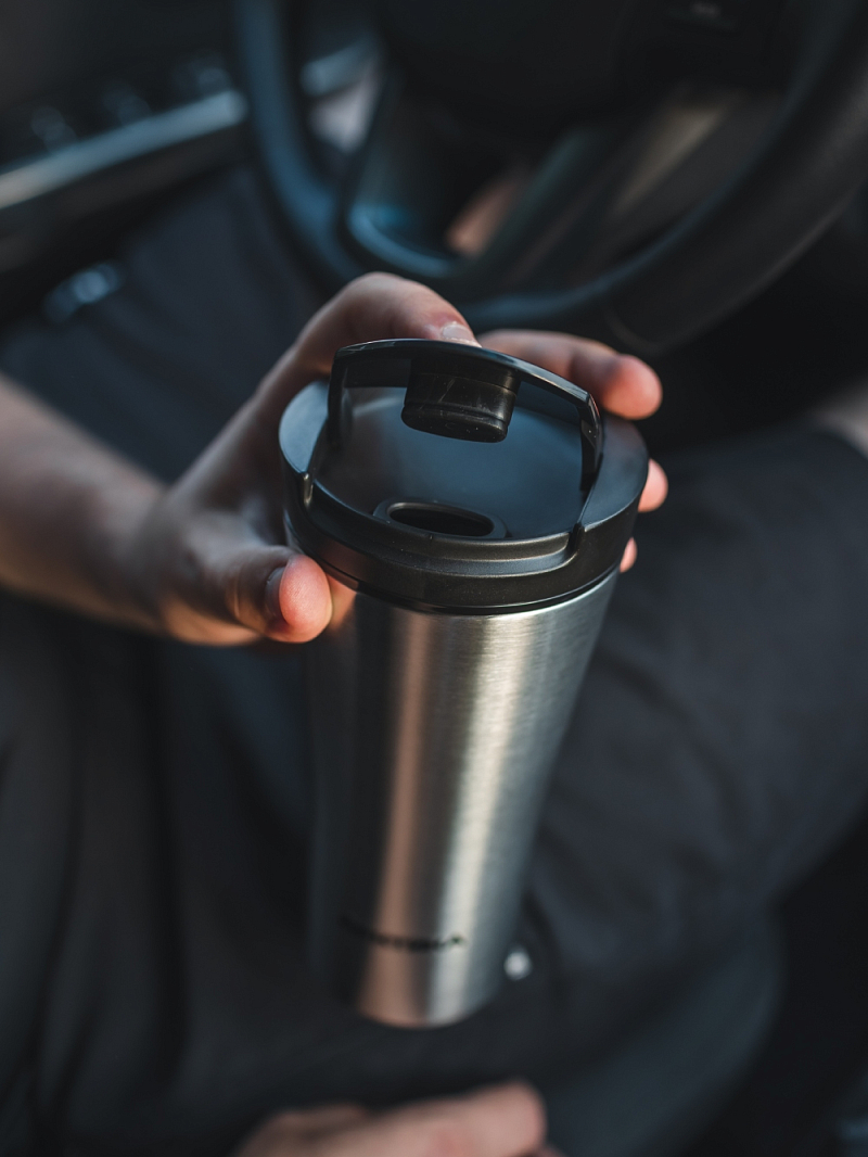 Термокружка 0.5л серии 410 стальная со съемным логотипом - 4