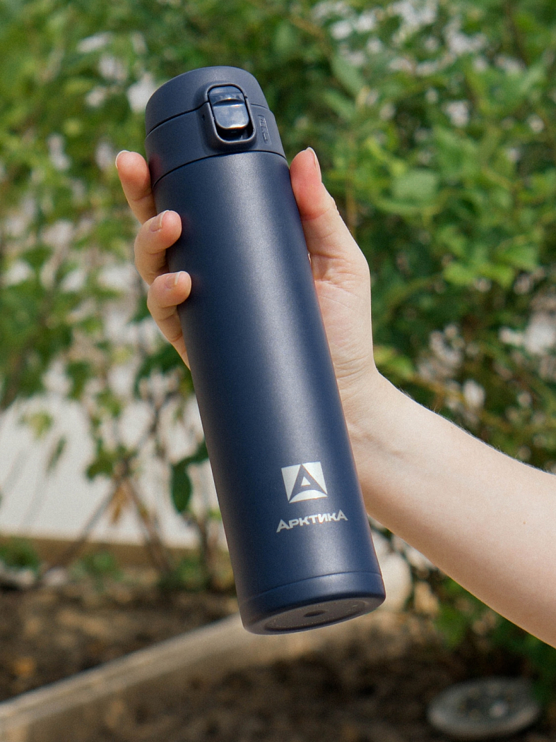 Термокружка 0.52л серии 701 синяя с закрытой питьевой системой - 6